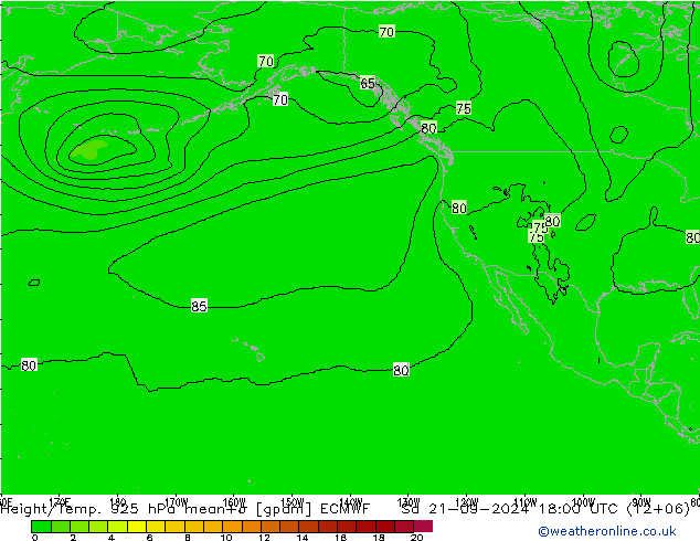 Height/Temp. 925 hPa ECMWF Sa 21.09.2024 18 UTC