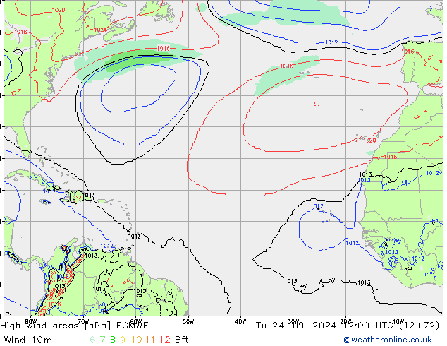 High wind areas ECMWF mar 24.09.2024 12 UTC