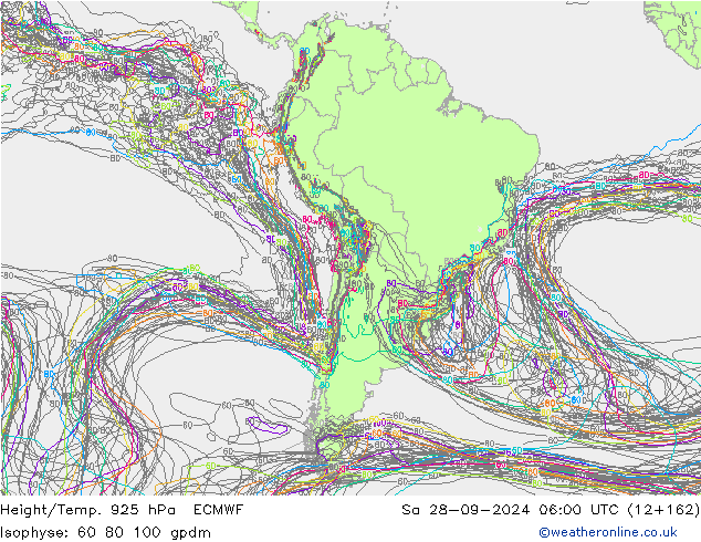 Height/Temp. 925 hPa ECMWF So 28.09.2024 06 UTC