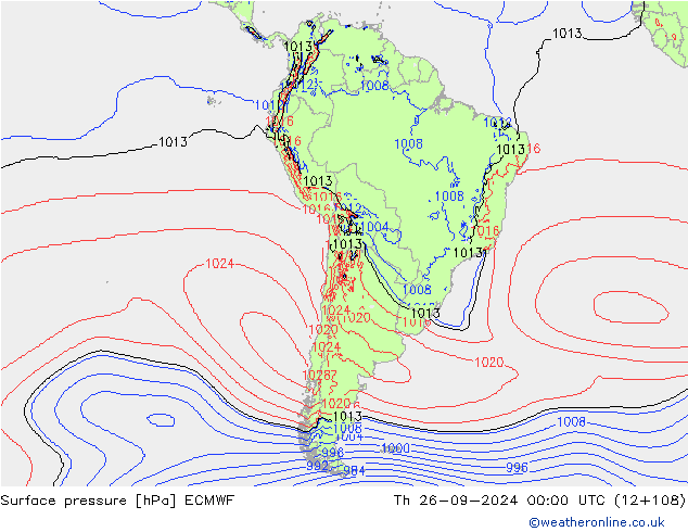 Bodendruck ECMWF Do 26.09.2024 00 UTC