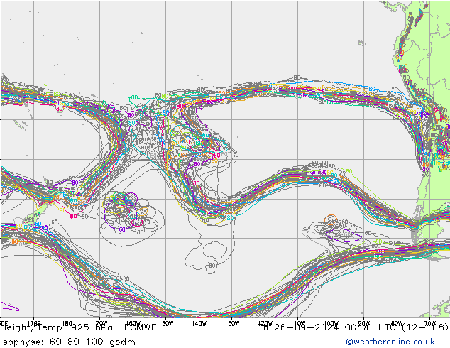 Height/Temp. 925 hPa ECMWF Čt 26.09.2024 00 UTC