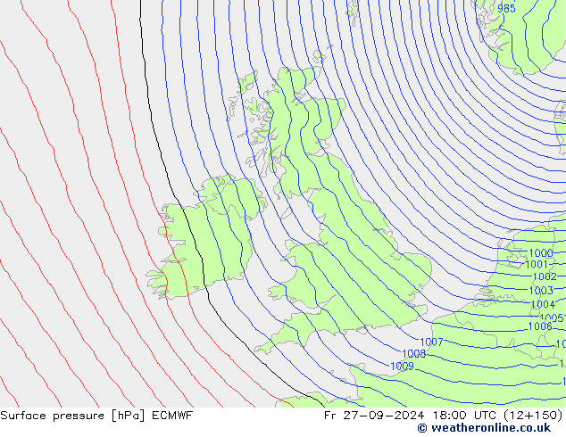 приземное давление ECMWF пт 27.09.2024 18 UTC