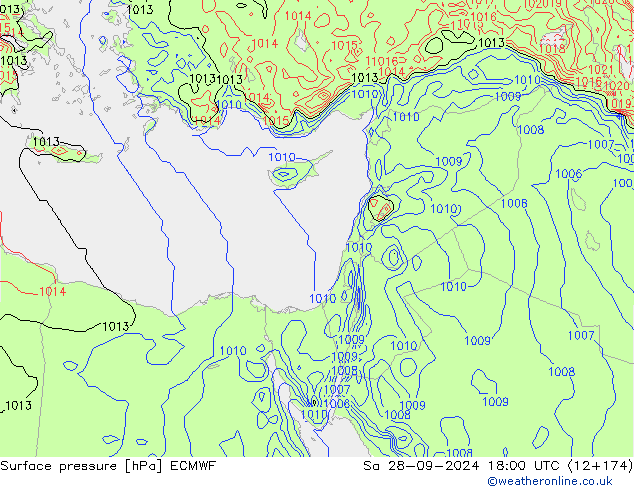 Luchtdruk (Grond) ECMWF za 28.09.2024 18 UTC