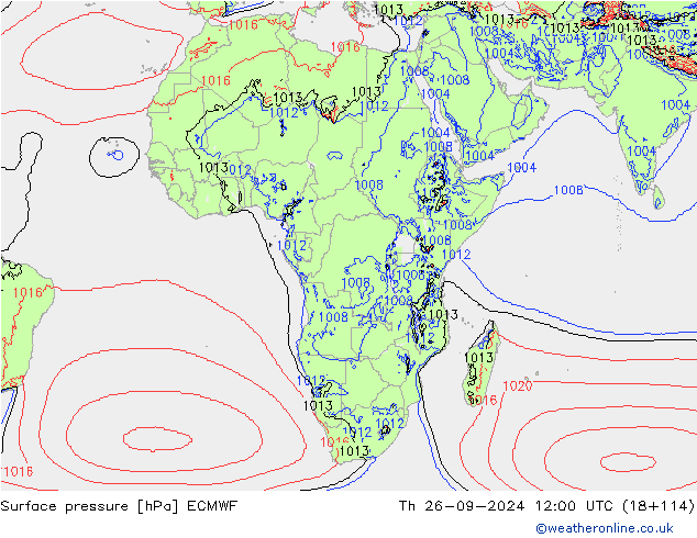 Luchtdruk (Grond) ECMWF do 26.09.2024 12 UTC