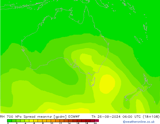 RV 700 hPa Spread ECMWF do 26.09.2024 06 UTC