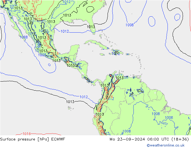 приземное давление ECMWF пн 23.09.2024 06 UTC