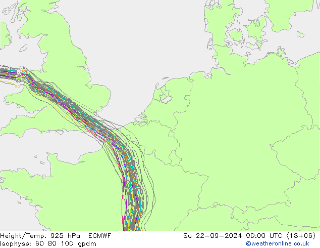 Geop./Temp. 925 hPa ECMWF dom 22.09.2024 00 UTC