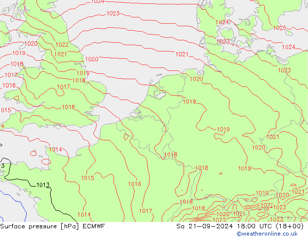 pressão do solo ECMWF Sáb 21.09.2024 18 UTC