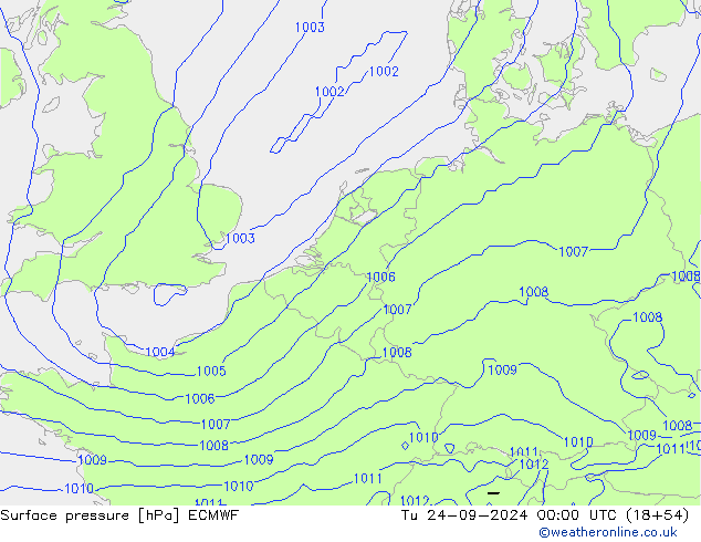 pressão do solo ECMWF Ter 24.09.2024 00 UTC