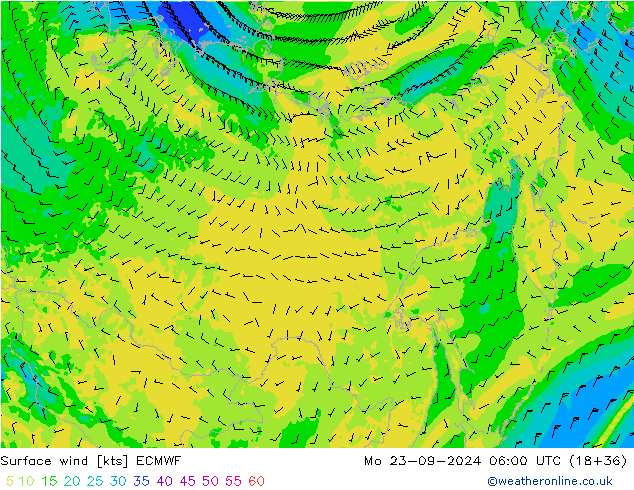 Wind 10 m ECMWF ma 23.09.2024 06 UTC