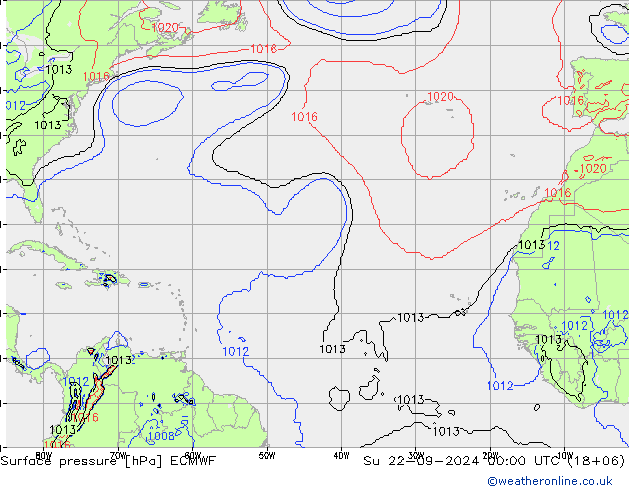 Bodendruck ECMWF So 22.09.2024 00 UTC