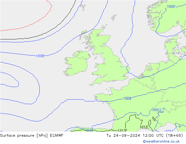 Yer basıncı ECMWF Sa 24.09.2024 12 UTC