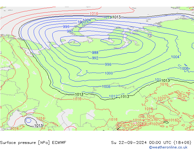 Yer basıncı ECMWF Paz 22.09.2024 00 UTC