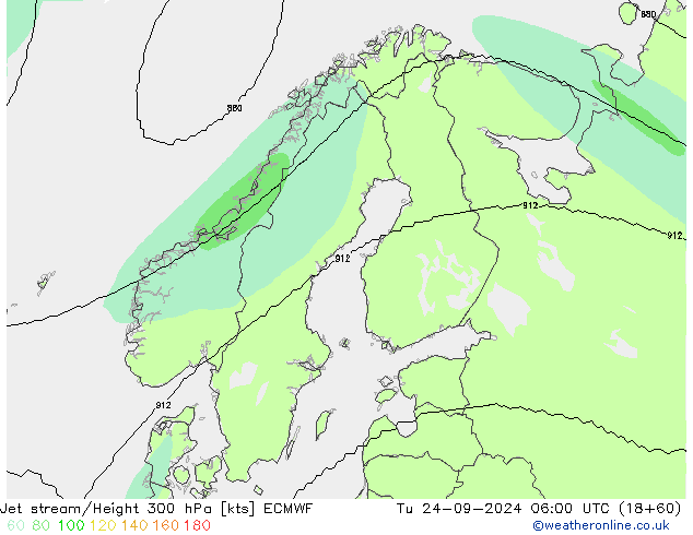 Jet stream ECMWF Ter 24.09.2024 06 UTC