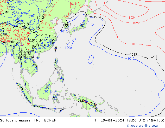 Bodendruck ECMWF Do 26.09.2024 18 UTC