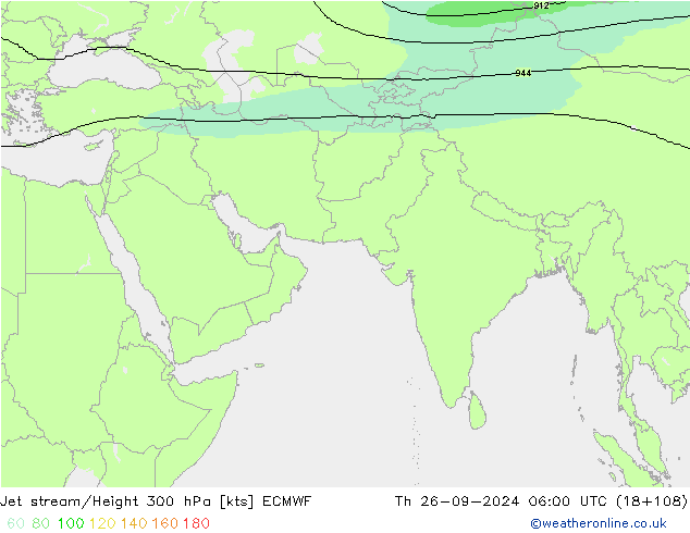 Jet stream/Height 300 hPa ECMWF Th 26.09.2024 06 UTC