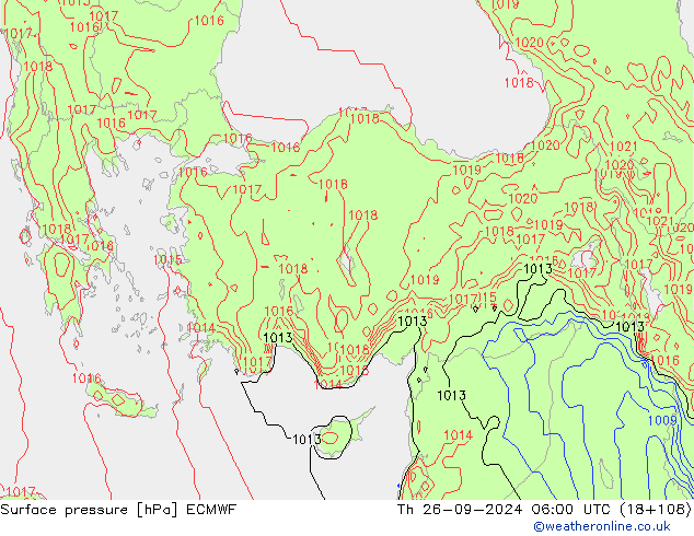 приземное давление ECMWF чт 26.09.2024 06 UTC