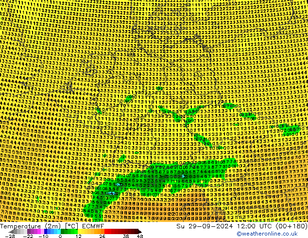 Temperaturkarte (2m) ECMWF So 29.09.2024 12 UTC