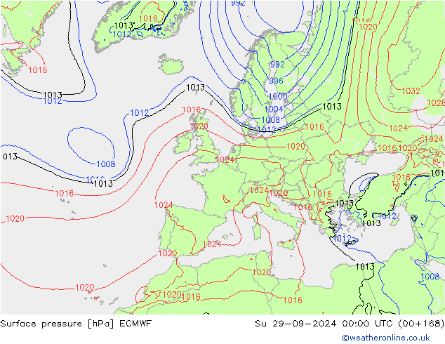 Luchtdruk (Grond) ECMWF zo 29.09.2024 00 UTC