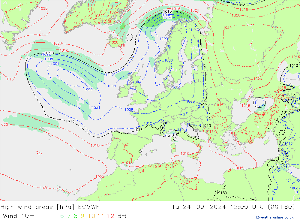 Sturmfelder ECMWF Di 24.09.2024 12 UTC