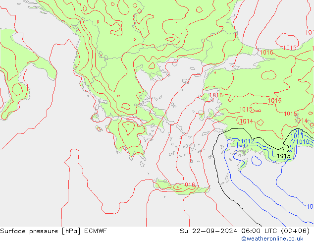 Bodendruck ECMWF So 22.09.2024 06 UTC