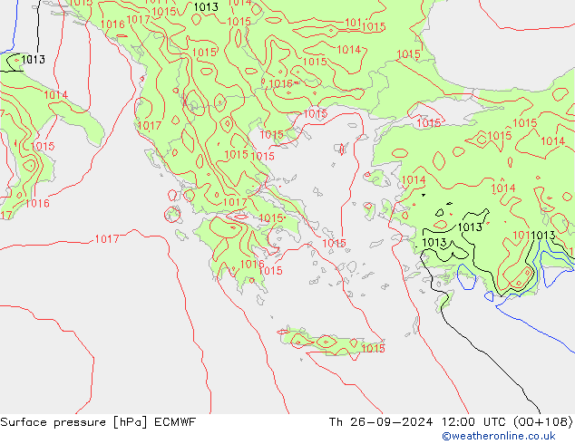 Luchtdruk (Grond) ECMWF do 26.09.2024 12 UTC