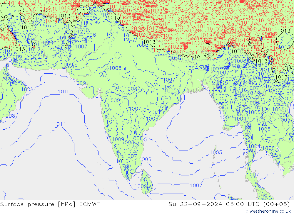 Bodendruck ECMWF So 22.09.2024 06 UTC