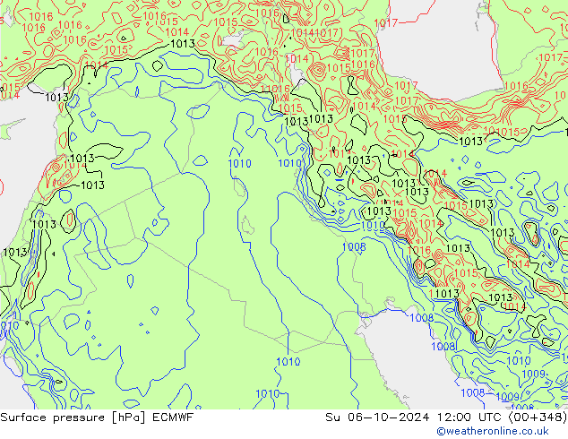 Surface pressure ECMWF Su 06.10.2024 12 UTC