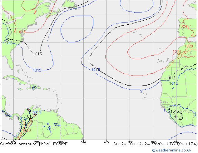 Surface pressure ECMWF Su 29.09.2024 06 UTC