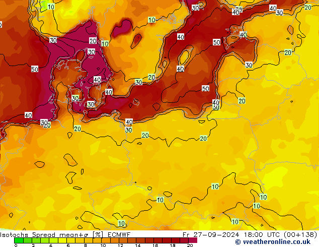 Isotachs Spread ECMWF Sex 27.09.2024 18 UTC