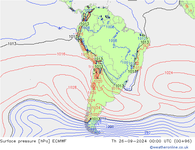 Luchtdruk (Grond) ECMWF do 26.09.2024 00 UTC