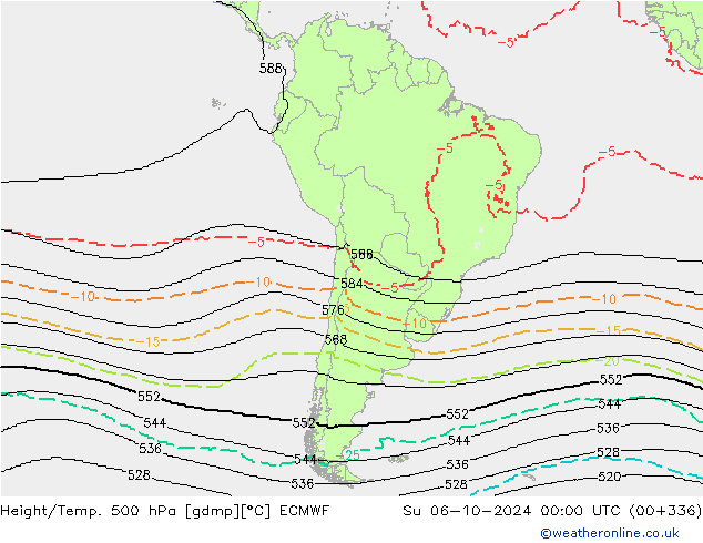 Géop./Temp. 500 hPa ECMWF dim 06.10.2024 00 UTC