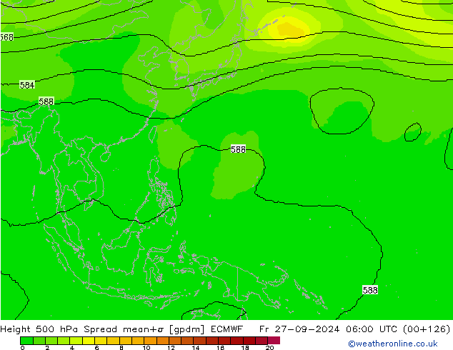 Height 500 hPa Spread ECMWF Fr 27.09.2024 06 UTC