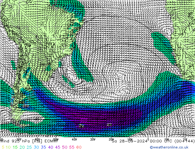 Wind 925 hPa ECMWF Sa 28.09.2024 00 UTC