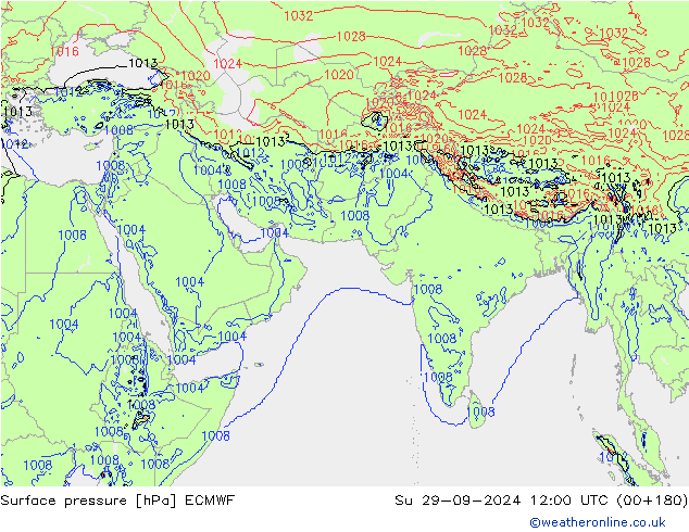 Yer basıncı ECMWF Paz 29.09.2024 12 UTC