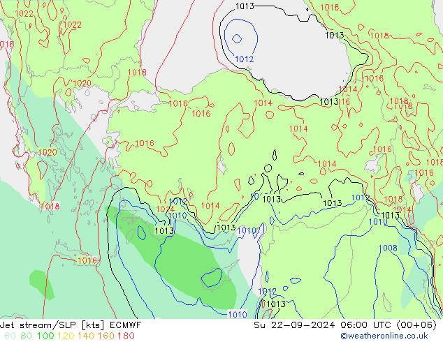 Jet stream/SLP ECMWF Ne 22.09.2024 06 UTC