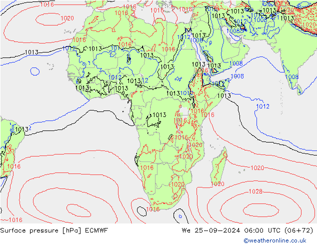 pression de l'air ECMWF mer 25.09.2024 06 UTC