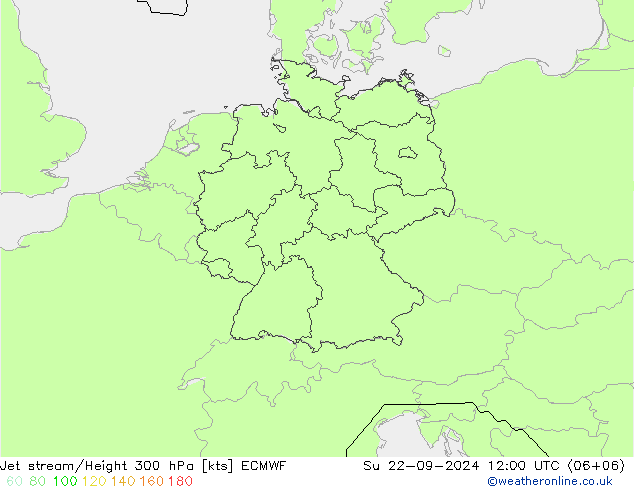 Jet stream/Height 300 hPa ECMWF Ne 22.09.2024 12 UTC