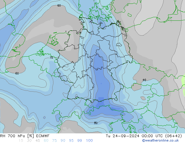 RV 700 hPa ECMWF di 24.09.2024 00 UTC