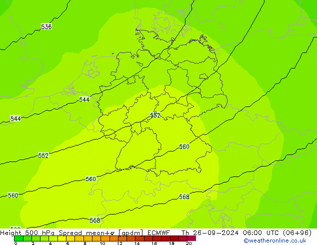 Height 500 hPa Spread ECMWF gio 26.09.2024 06 UTC