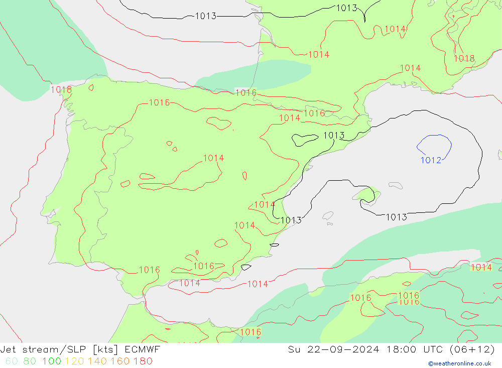 Corrente a getto ECMWF dom 22.09.2024 18 UTC