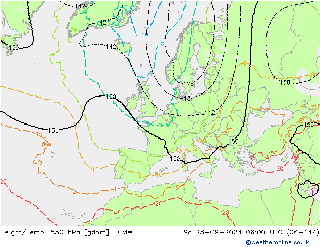 Height/Temp. 850 hPa ECMWF  28.09.2024 06 UTC