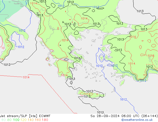 Polarjet/Bodendruck ECMWF Sa 28.09.2024 06 UTC