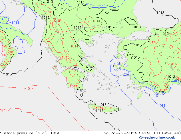 pression de l'air ECMWF sam 28.09.2024 06 UTC