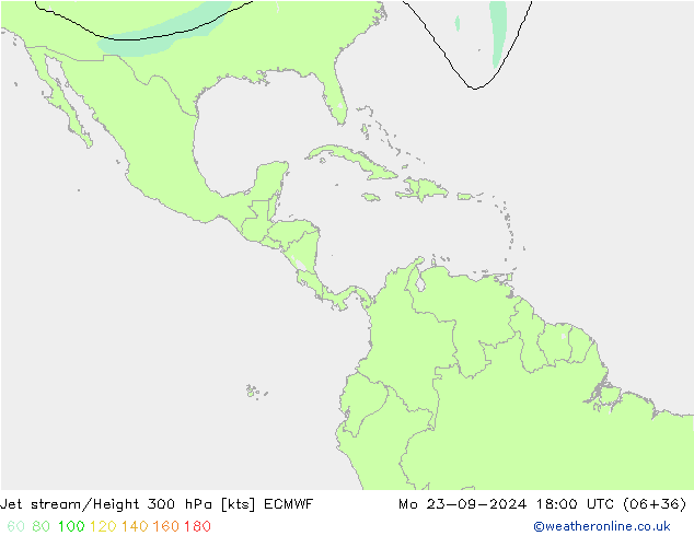 Jet stream/Height 300 hPa ECMWF Mo 23.09.2024 18 UTC