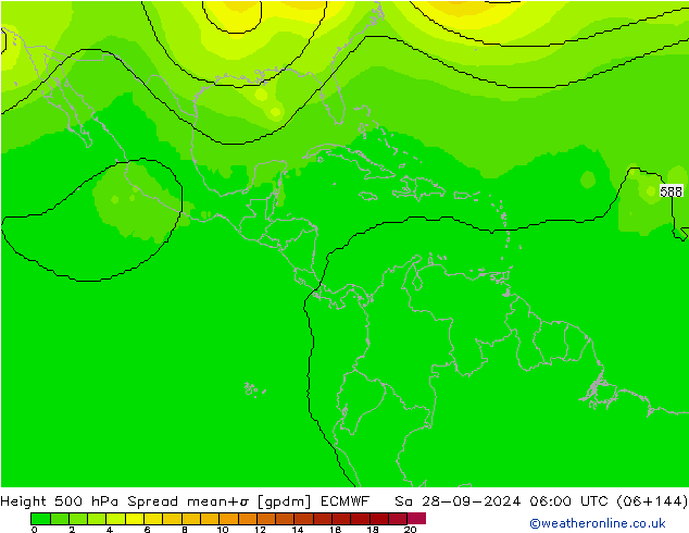 Height 500 hPa Spread ECMWF Sa 28.09.2024 06 UTC