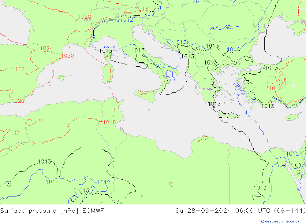 pression de l'air ECMWF sam 28.09.2024 06 UTC