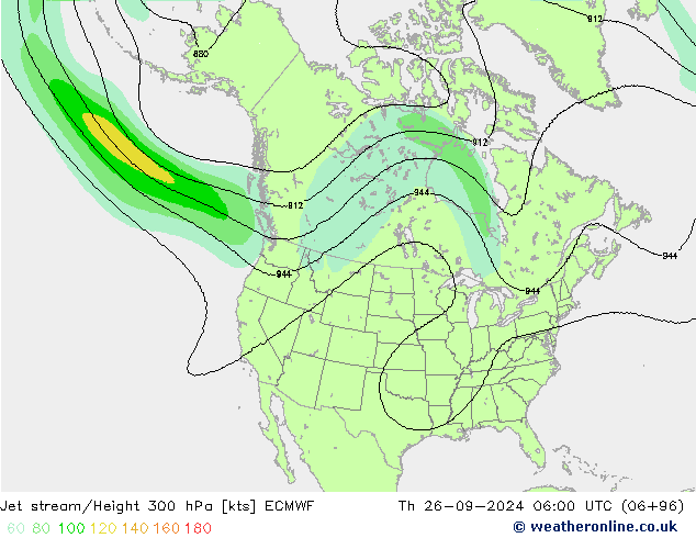 Jet stream/Height 300 hPa ECMWF Th 26.09.2024 06 UTC