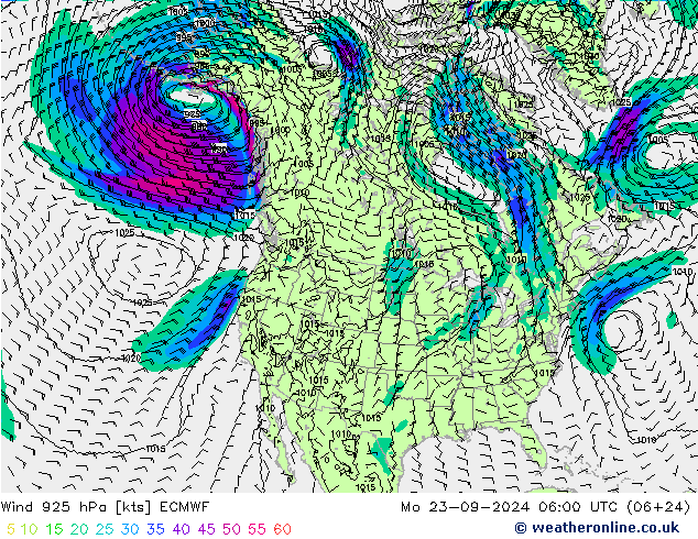 Wind 925 hPa ECMWF ma 23.09.2024 06 UTC