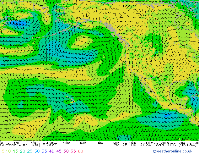 Bodenwind ECMWF Mi 25.09.2024 18 UTC